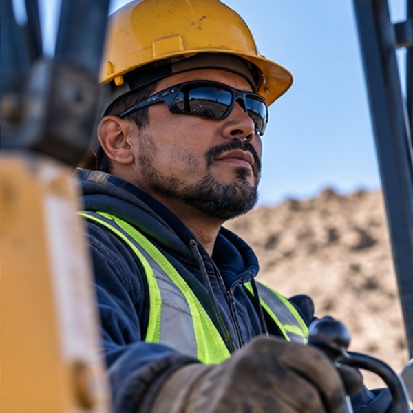 Equipment operator at a worksite